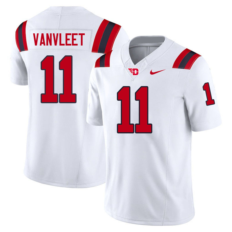 Dayton Flyers #11 Drew VanVleet College Football Jerseys,Uniforms-White